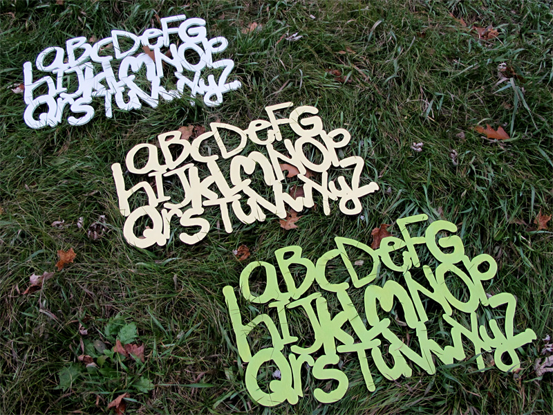 Alphabet laser cut wood wall hangings for kids 4
