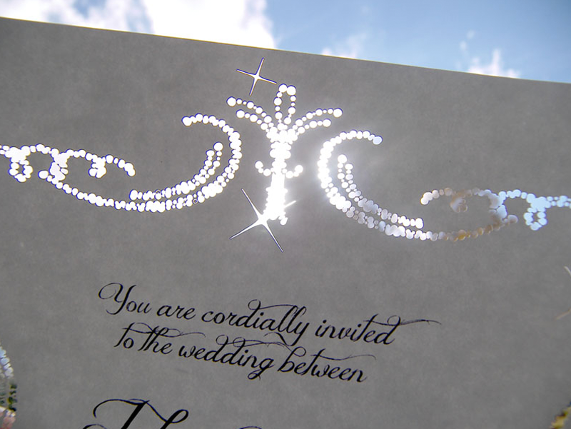 Custom laser cut wedding invitations - detail
