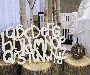 Laser cut alphabet kids wood wall hanging 0