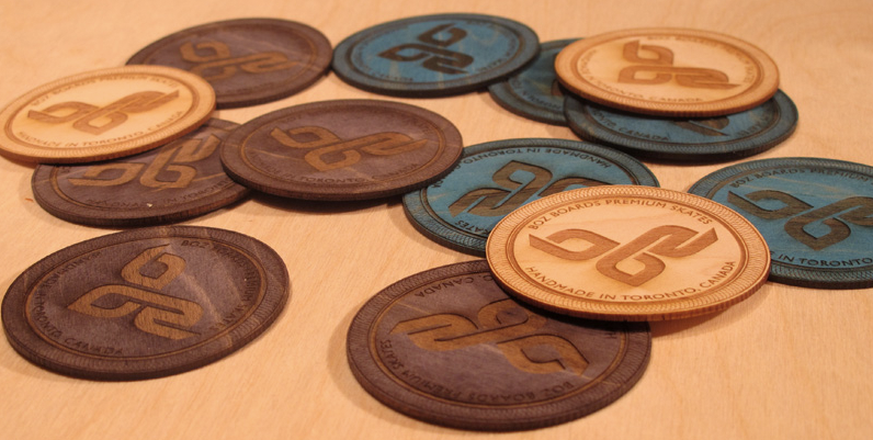 Boz Boards laser cut and engraved wood logos