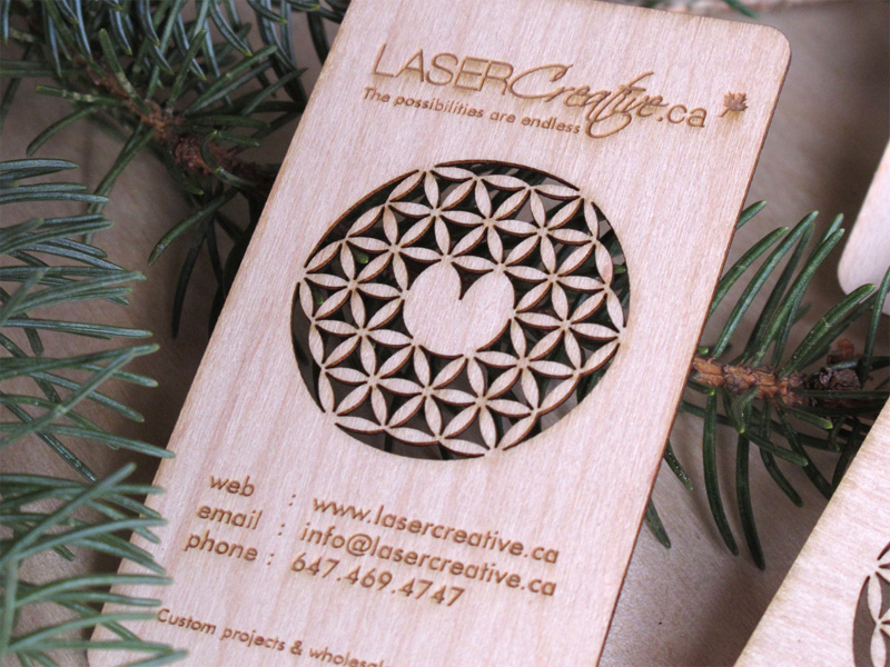 Laser Cut Wood Business Cards 2