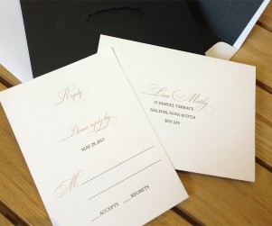 Custom chantilli lace laser cut reply cards