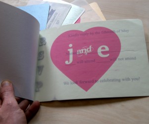 Page 3 of contemporary style laser cut wedding invitations