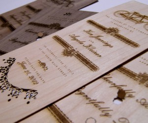 Walnut and Maple wedding invitations