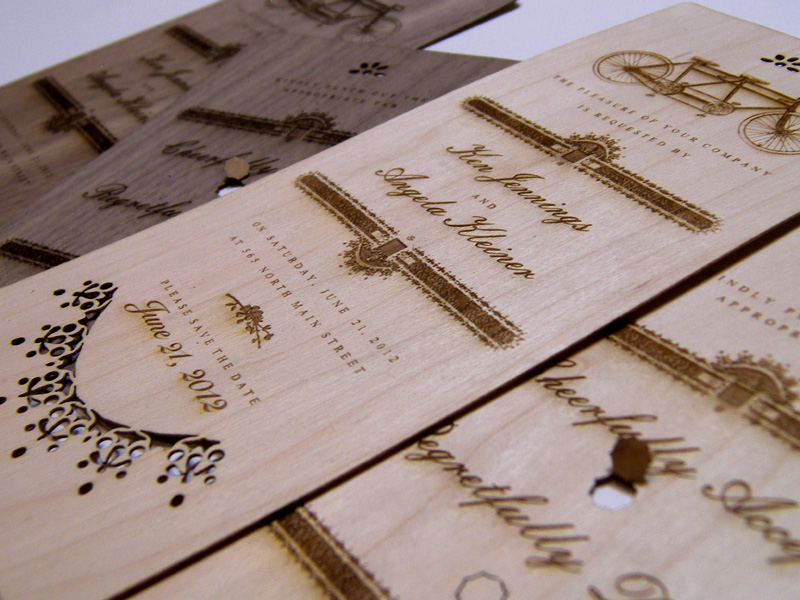 Walnut and Maple wedding invitations