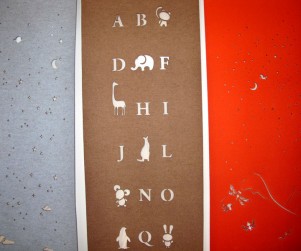 Laser cut merino wool felt window coverings for kids rooms, detail of starry night, alphabet animals, and fairy dance window coverings