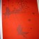 Laser cut merino wool felt window coverings for kids rooms, detail of red halftone pattern widow covering