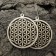 laser cut flower of life wood earrings