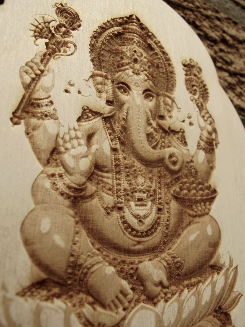 laser engraved ganesha wall hanging