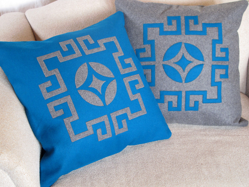 Laser cut throw pillows