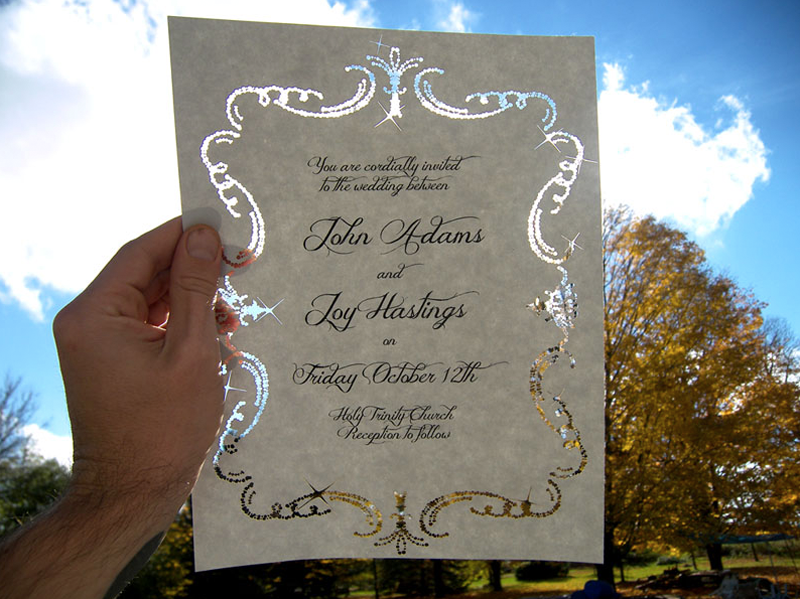 Custom laser cut wedding invitations
